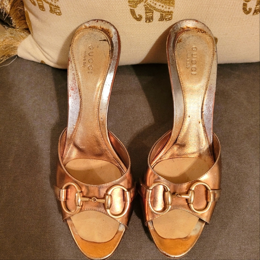 Vintage Gucci Used Horsebit Mules